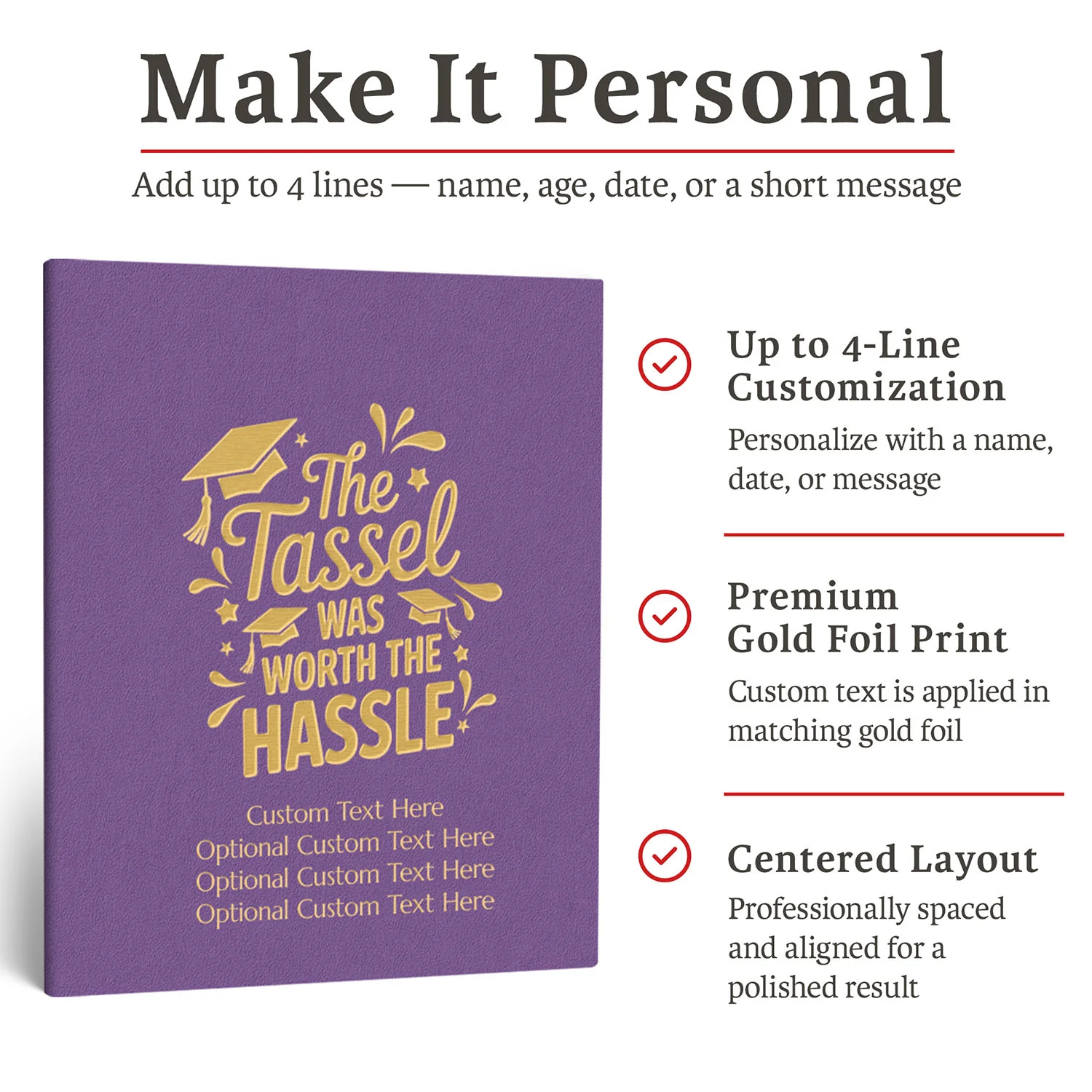 Graduation Guest Book Alternative – The Tassel Was Worth the Hassle (PURPLE)